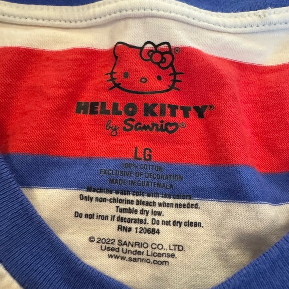 Hello Kitty women's striped T-shirt Large - Picture 5 of 6